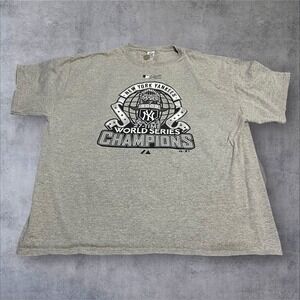 New York Yankees Mens XL T Shirt 2009 World Series Gray 27-Time‎ Champions MLB